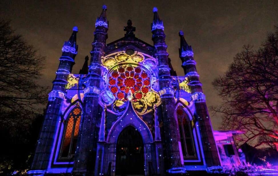 mount auburn cemetery projection mapping