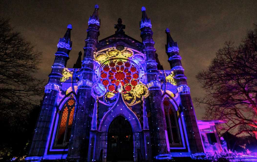 mount auburn cemetery projection mapping